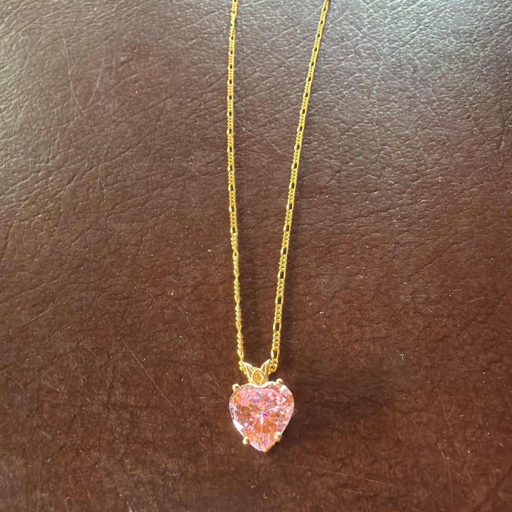 Tourmaline and Gold  Heart Handcrafted Necklace